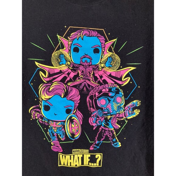 Marvel Studios WHAT IF...? Funko Pop T-Shirt feat. Dr. Strange (XL) • Neon • EUC - Picture 3 of 4